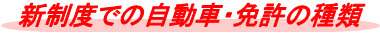 新制度での自動車・免許の種類