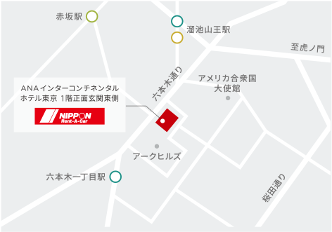 ANAインターコンチネンタルホテル東京営業所の地図