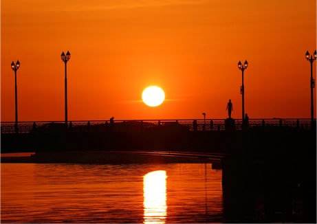 世界三大夕日(幣舞橋)